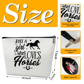 Ythuil Horse Makeup Bags, Women Cosmetic Bag for Purse, Gifts for Women, Besties, Daughter, Best Friends, Animal Lovers, Just A Girl Who Loves Horses