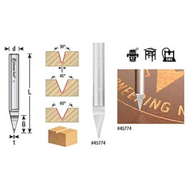 Amana Tool - 45621 Solid Carbide 30° Engraving 0.035 Tip Width x 1/4" Shank Sign