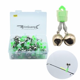 linguang 40 pcs Fishing Bells for Rods Tips ，Clip on Fishing Poles with Fishing Glow Sticks ，Catfish Bells for Fishing，Fishing Strike Alert Glow Stick Bite Alarm(40pcs Fishing Bells)