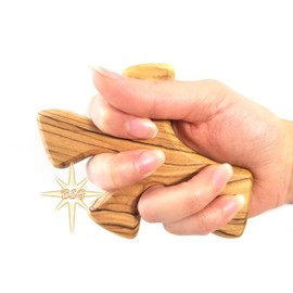 Dacaret Factory Healing Cross | Olive wood | 5'' fits in the hand for praying | Confirmation, First Communion Gifts | Loss of a dear one | Memorial | Christmas Gift (Without Engraving)