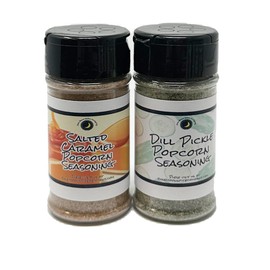 Premium | POPCORN SEASONINGS | 2 Pack | Dill Pickle | Salted Caramel | Crafted in Small Batches | This duo delivers bold, contrasting flavors that will make your popcorn pop off in the best way.