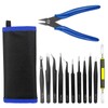 Lectorias Tweezers Set Model Making 12 Pieces Tweezers Crafts, Stainless