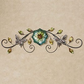 Touch of Class Sophie Butterfly and Floral Scrolling Metal Wall Art