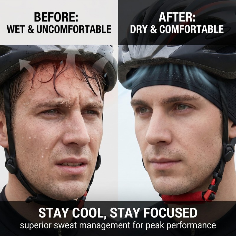 HIPTS 2 Pezzi Sottocasco Moto Estivo e Bici, Bandana Traspirante