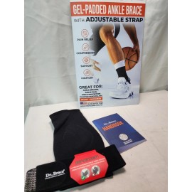 Dr. Brace Elite Ankle Brace with Strap, Black, Large