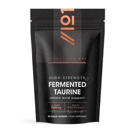 L-Taurine 1500mg with BioPerine® - 90 Vegan Capsules - Potent Amino Acid Supplement - 45 Day Supply - by Alpha01 (1500mg)