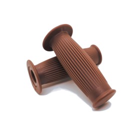 Beatus Tull Handle Grip, Motorcycle, Bike, 0.9 inch (22.2 mm), 0.1 inch (25 mm), Handle, Universal Grip, Left and Right Set, Barrel Type (Brown, Φ22.2 mm)