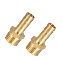 Be In Your Mind Brass Hose Connection Plug Adapter 2 Pieces 6 mm Barb Hose Connection Coupling Connector with 1/4 Inch BSP Male Thread Pipe Nipple Connection for Air Water Heating Oil Gas