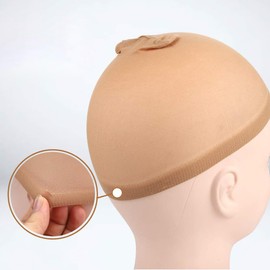 EYVRPAU 6 Pieces Hair Net Wig Cover Nylon Wig Cap Elastic Breathable Wire Cap Retractable (Skin Colour)