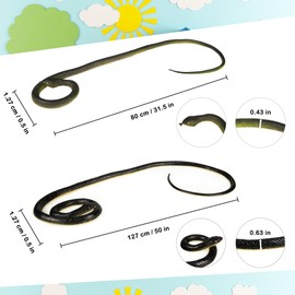 NAKIMO 3 Pieces Realistic Rubber Snake 50” & 31.5” Fake Snake Toy for Garden Props and Practical Joke
