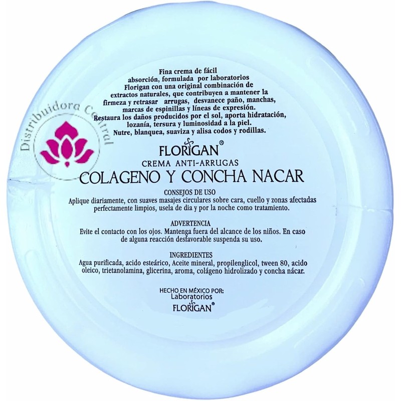 CREMA ANTIARRUGAS COLÁGENO Y CONCHA NACAR 350 GR.