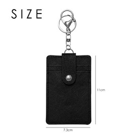 XMNIVATE 1 Piece Keychain Card Holder, Id Card Box, Bus Ticket Credit Card Holder, Travel Card Key Ring, Transportation Card Holder Accessories Card Holder (Black)