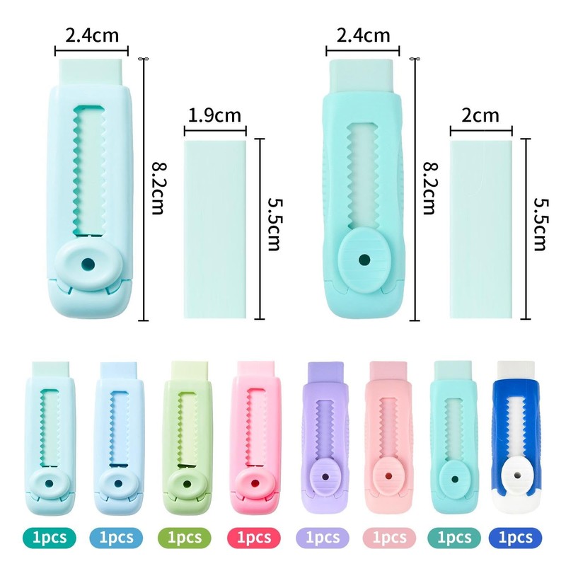 Pack of 8 Push and Pull Erasers, Creative Kids Erasers,