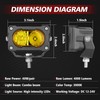 LTEODCHEW 3 Inch LED Pod Lights Yellow 2PCS Off Road