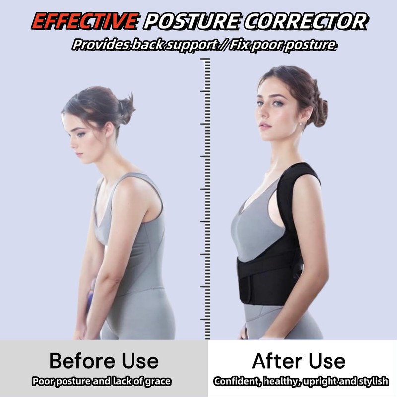 EXQULIFE Posture Corrector Back Brace for Women & Men –
