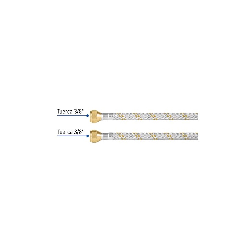 Foset FGA-50X, Manguera flexible de 500cm para gas, trenzado de