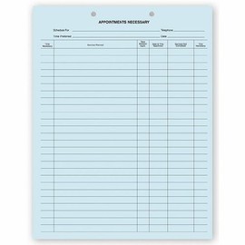 Dental Appointments Necessary Forms 2 Hole Punch Blue Bond (250)