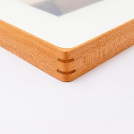 Husteria 10x10 Square Picture Frame in Natural Teak Wood, Solid Wooden Frames matted to 6x6/8x8, Gallery Frames for Wall Mount or Tabletop Display.