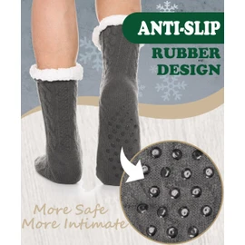 EBMORE Mens Fuzzy Socks Winter Cozy Fluffy Cabin Warm Fleece Soft Comfy Thick Non Slip Christmas Gift Stocking Stuffer for Men Home Socks(Dim Grey)