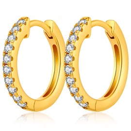 Gold Hoop Earrings for Men Women Sterling Silver Hoop Earrings Huggie Diamond Hoop Earrings Hoops Silver Earrings 15mm Mens Hoop Earrings Stainless Steel Hoops Earrings Nickel Free