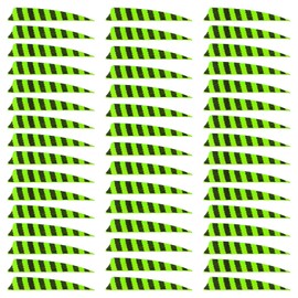 MECCANIXITY Arrow Vanes Arrow Fletching 4" Shield Shape Turkey Feathers for Hunting DIY Shooting(Fluorescent Green, Pack of 50)