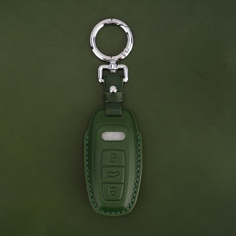 CISUI Genuine Leather Key Fob Cover with Keychain, Compatible with