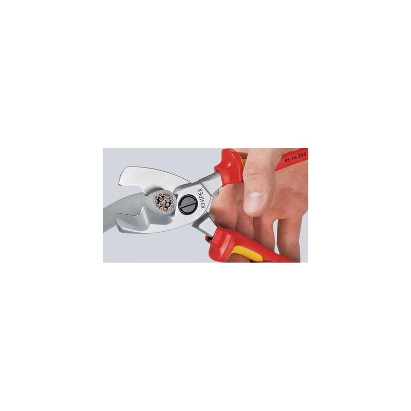 Knipex Cable Shears with twin cutting edge chrome-plated, insulated with