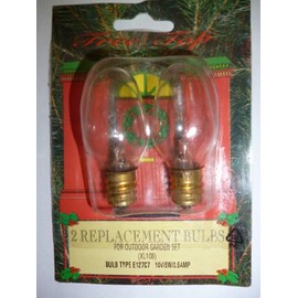 2 x E12 Clear Screw In Replacement Bulbs 10v 5w 0.5a (SB281)