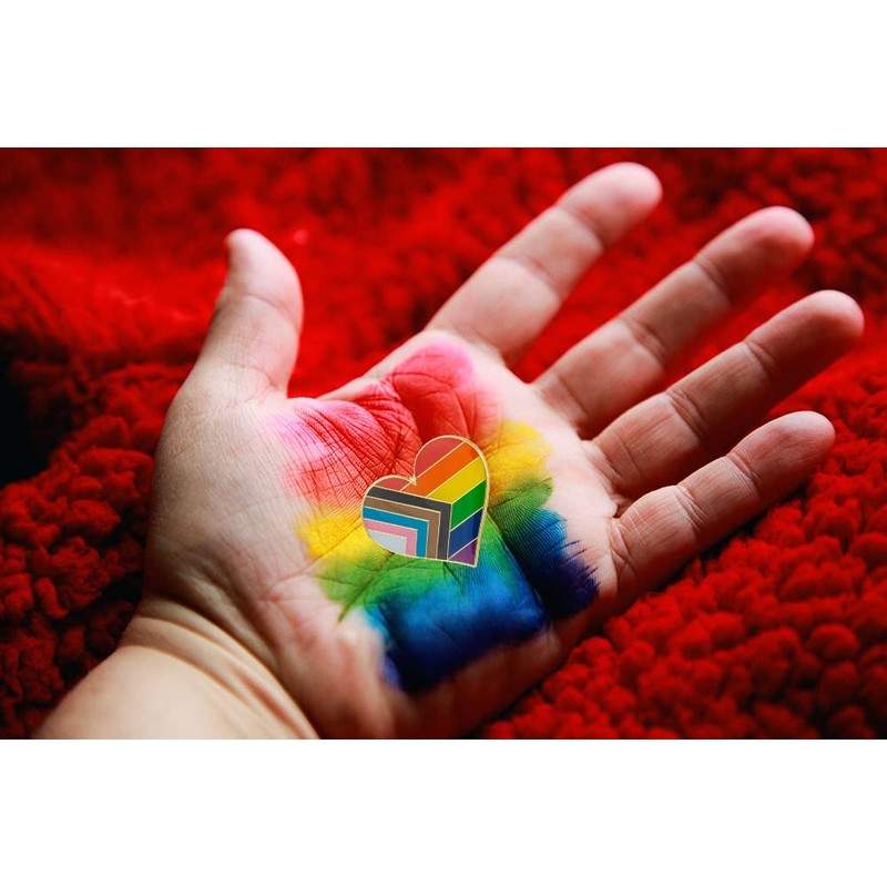 Progress Heart Shape Pride Badge Lapel Pin Brooch 5pcs