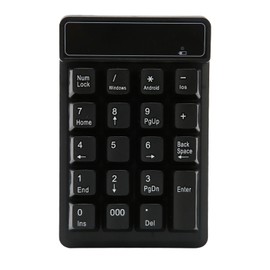 Wireless Number Pad Black 19 U Shaped Keys BT4.0 Battery Powered Compact Numeric Keypad for Gaming Office Computer