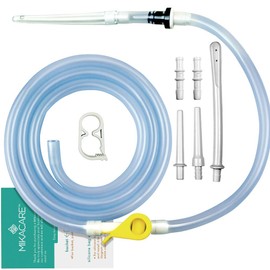 Enema Tubing Replacement Pack for Bucket and Silicone Bag - Includes Clamp, Stopcock, 4 Nozzles, Single-Way Valve, and 6ft Tube by Mikacare