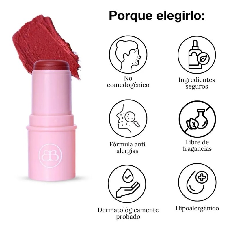 Rubor Barra Cremoso Biotiks Natural Hipoalergénico 6g