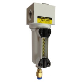 PneumaticPlus SAF2000M-N02BD-MEP Miniature Compressed Air Particulate Filter 1/4" NPT - Metal Bowl, Auto Drain, Bracket