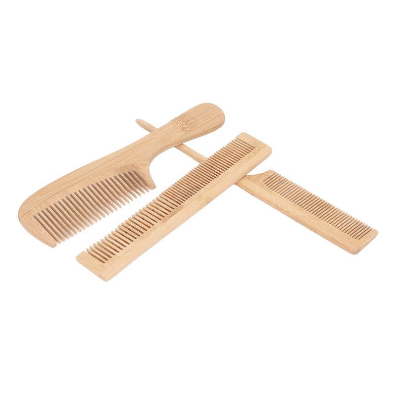 6pcs Bamboo Hair Comb Set for Barber Anti Static Heat