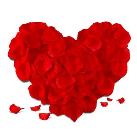 SHINTAYL 1200PCS Rose Petals for Bedroom - Fake Roses Red Petal Faux Flowers, Artificial Roses Petals for Marry me, Valentines, Proposal, Anniversary, Wedding Love Decorations Romantic Party