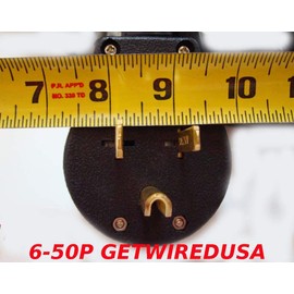 6-50P 3-Pin Male Welder Plug To L14-30R Twist Lock 4-Prong Female Generator Receptacle Socket Outlet, Dryer Stove Range Oven Electrical Power Cord Adapter/Convert FX966-475