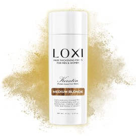 LOXI Hair Building Fibers (27.5g) | Fill In Fine, Thinning & Balding Hair for an Instantly Thicker & Fuller Look | Premium Keratin Formula | 5 Shades for Men & Women - (Medium Blonde).