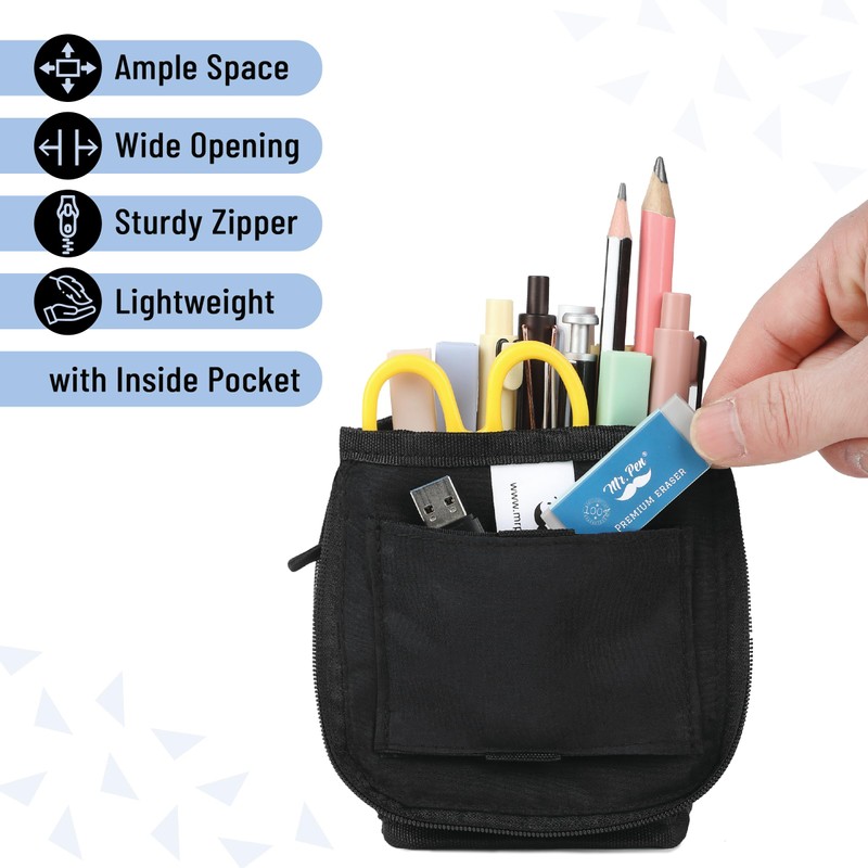 Mr. Pen- Cute Pencil Case Pouch, Sit & Lay Mesh-View
