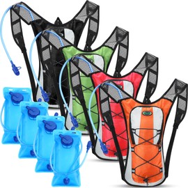 Chunful Hydration Backpack with 2L Water Bladder, Lightweight Hydration Pack Hiking Cycling Biking Climbing Water Backpack for Men Women(Classic Style,4 Pack)
