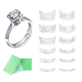 GUTERTOP Pack of 12 Invisible Ring Inserts for Reducing, Ring Reducer for Any Ring Size, Invisible Ring Protection for Men and Women, Plastic