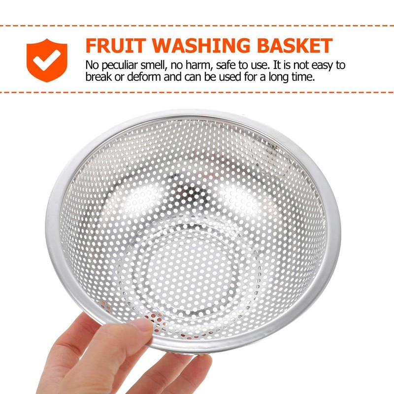 Stainless Steel Draining Basket Creative Fruit Vegetable Washing Colander No