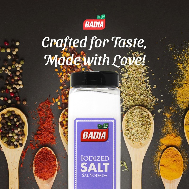 Badia Iodized Salt, 40 oz – Essential Kitchen Salt for