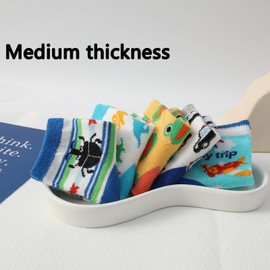 SUOSDEY Toddler Grip Non-Slip Socks - Cute Cartoon Anti Slip Socks 12 Pairs Anti Skid for Toddler Kids Children Boys Girls 1-3 Years