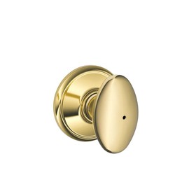 Schlage F40 SIE 605 16-080 10-027 Siena Bed and Bath Knob, Bright Brass