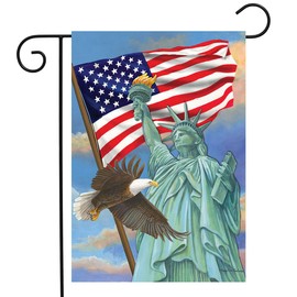 Briarwood Lane Symbols of Freedom Patriotic Garden Flag Statue of Liberty Eagle 12.5" x 18"