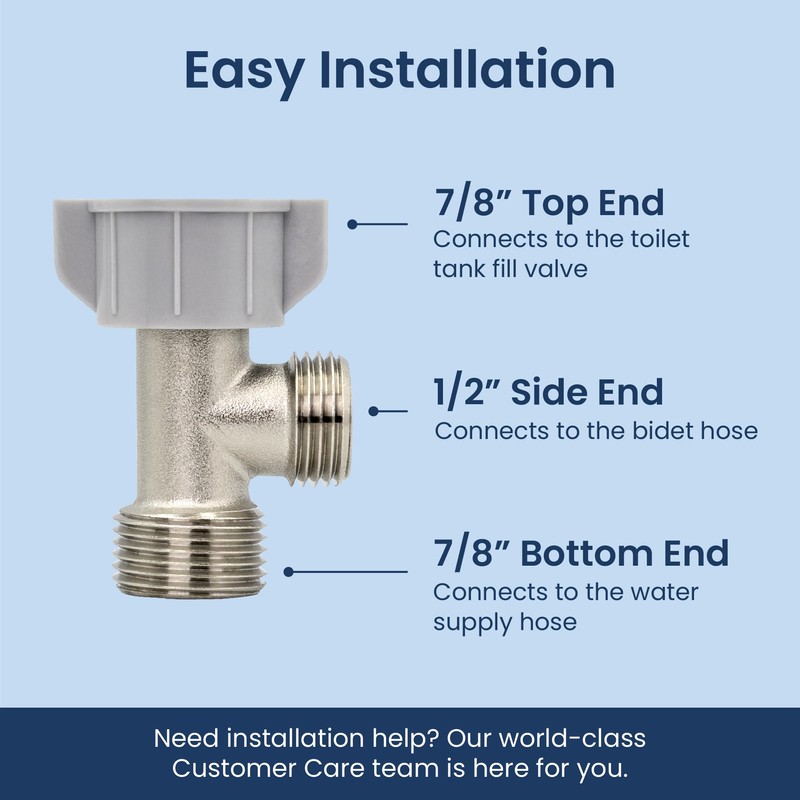 LUXE Bidet 7/8" x 7/8" x 1/2" Hybrid Metal &