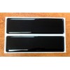 2 x BLACK Large Stickers 125mm HIGH GLOSS DOMED GEL