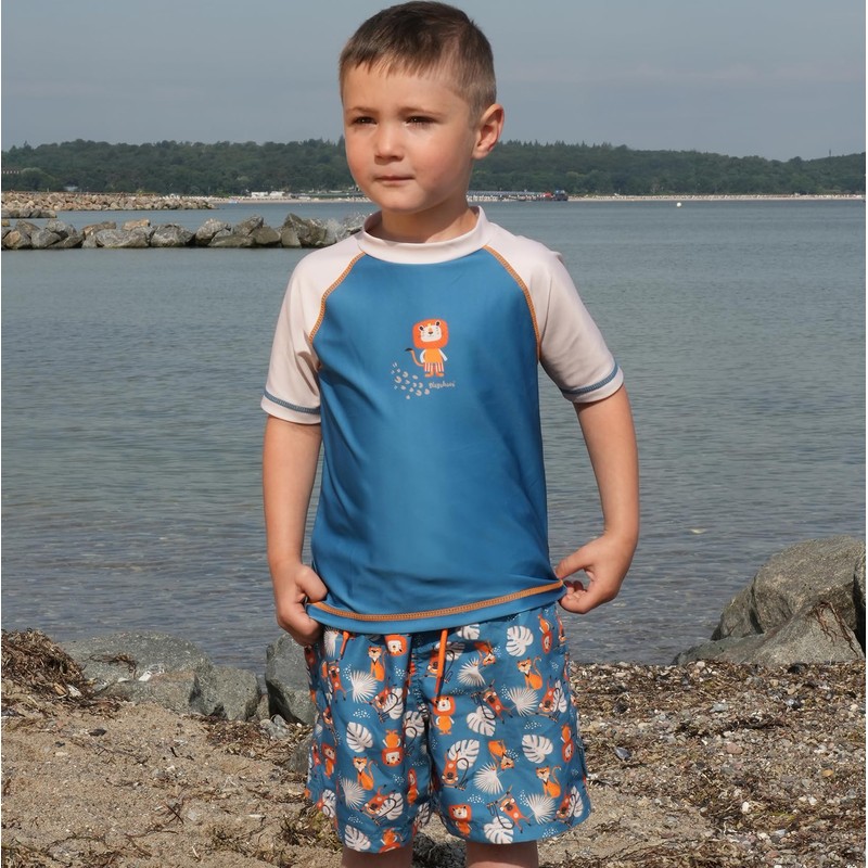 Playshoes Boys 2-Piece Rash Guard Set, Jungle, 98-104