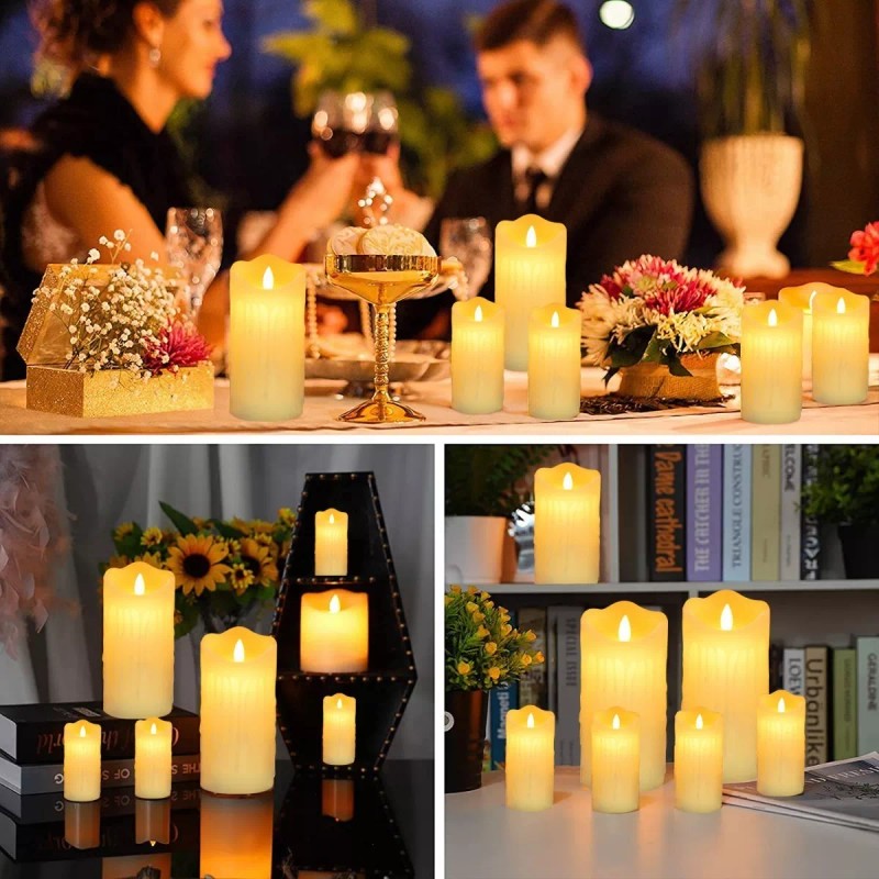 KELAUDIA SHOP Vela Led Recargable Parpadeante Danzantes Control Remoto15cm