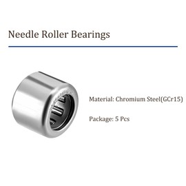 Kozelo 5pcs HK0608 Needle Roller Bearings - [6mm Bore Dia x 10mm Outside Dia x 8mm Width] Drawn Cup for Agricultural Construction Equipment Use, GCr15